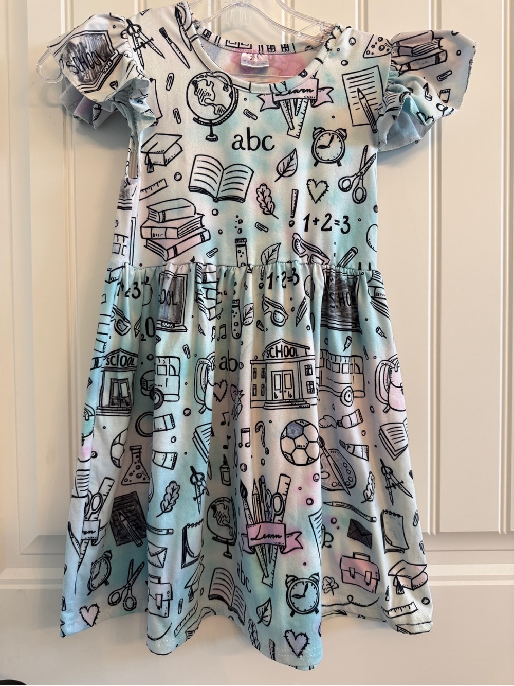 Back to School girls twirl dress fits like a size 7.